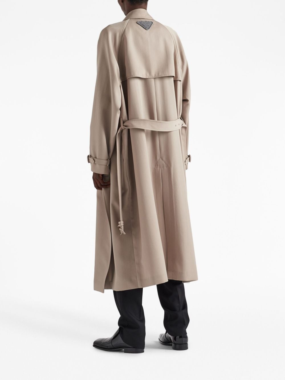double-breasted wool trench coat - 3