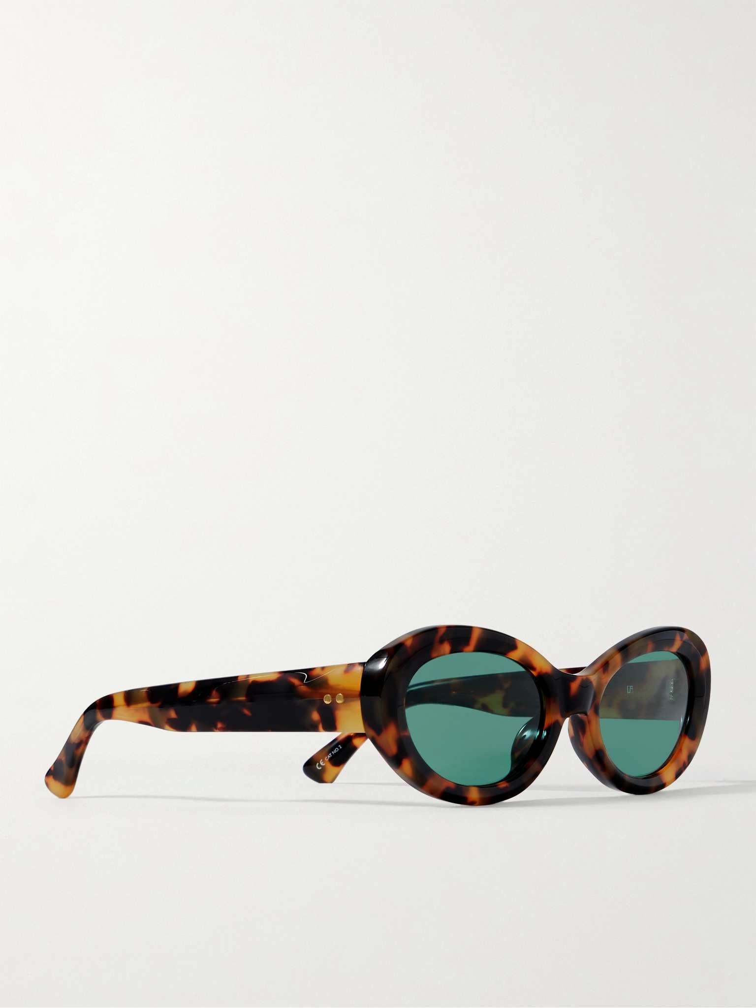 Oval-Frame Tortoiseshell Acetate Sunglasses - 4