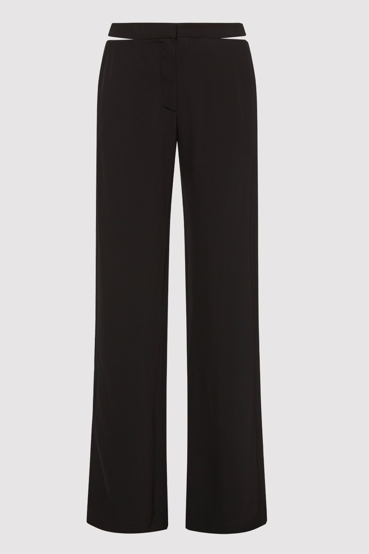 Zip Detail Trousers - Black - 5
