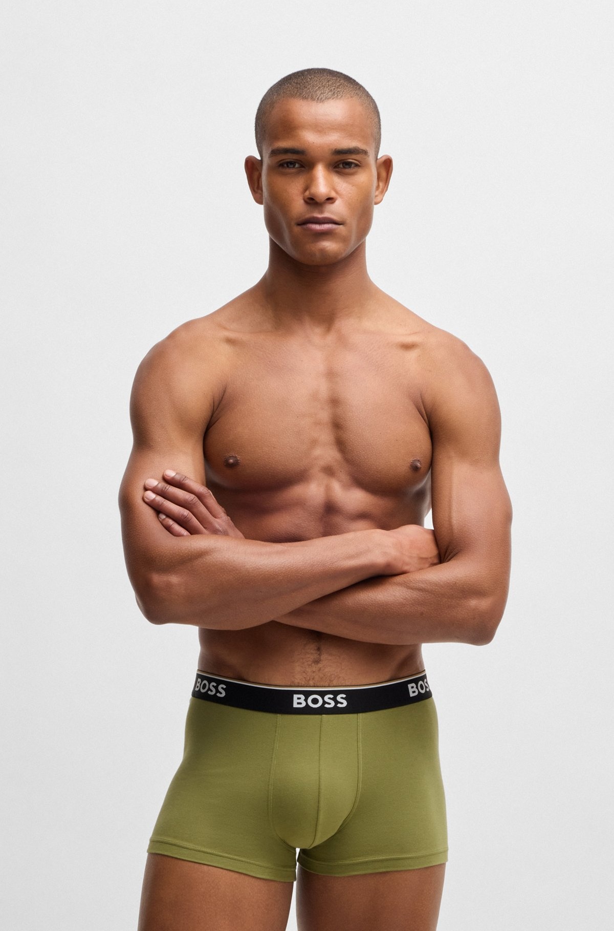 THREE-PACK OF STRETCH-COTTON TRUNKS WITH LOGO WAISTBANDS - 2