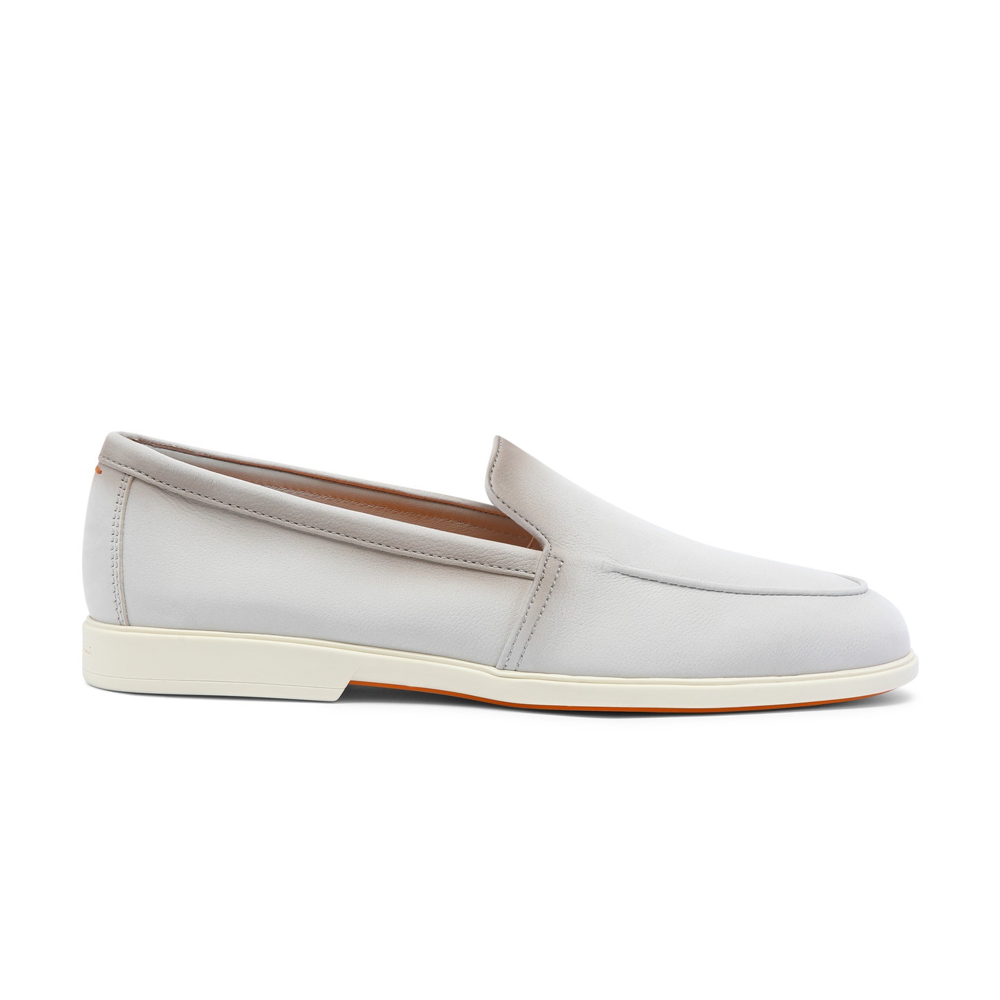 Men's grey tumbled nubuck loafer - 1