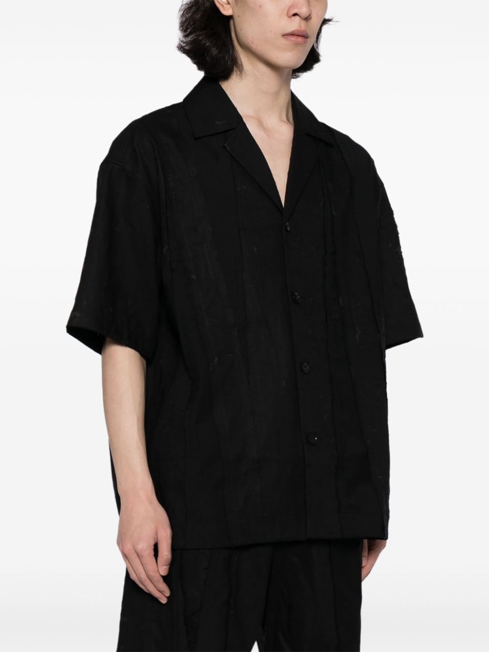 deconstructed cotton-linen shirt - 3