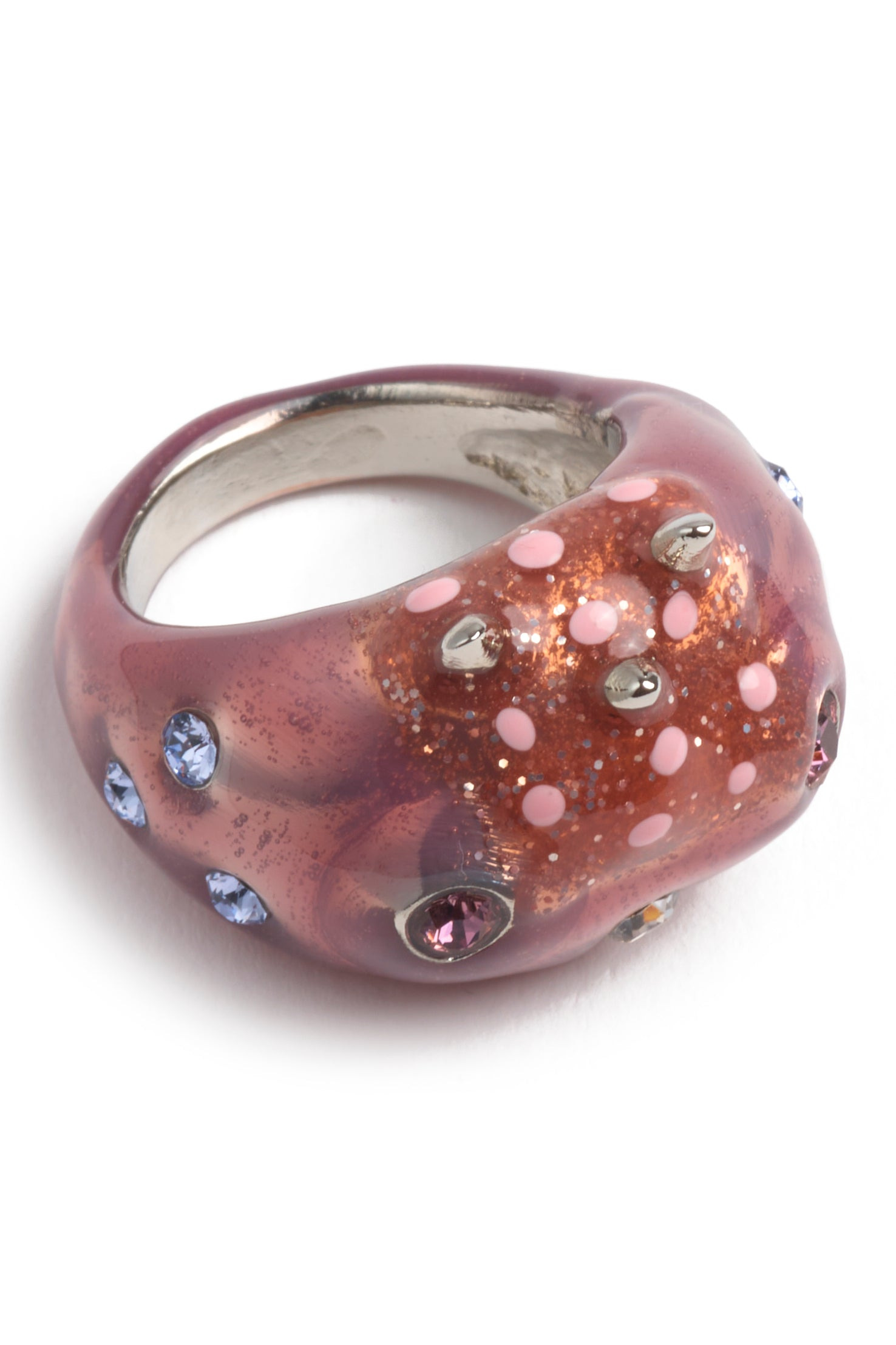 GLITTER PINK  LILAC RHINO BABY RING - 4