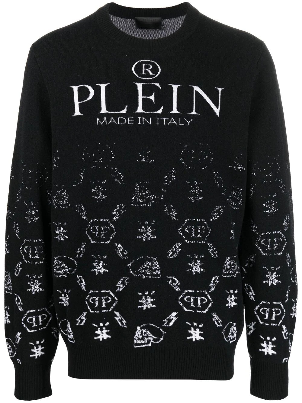 logo-print crew neck sweater - 1