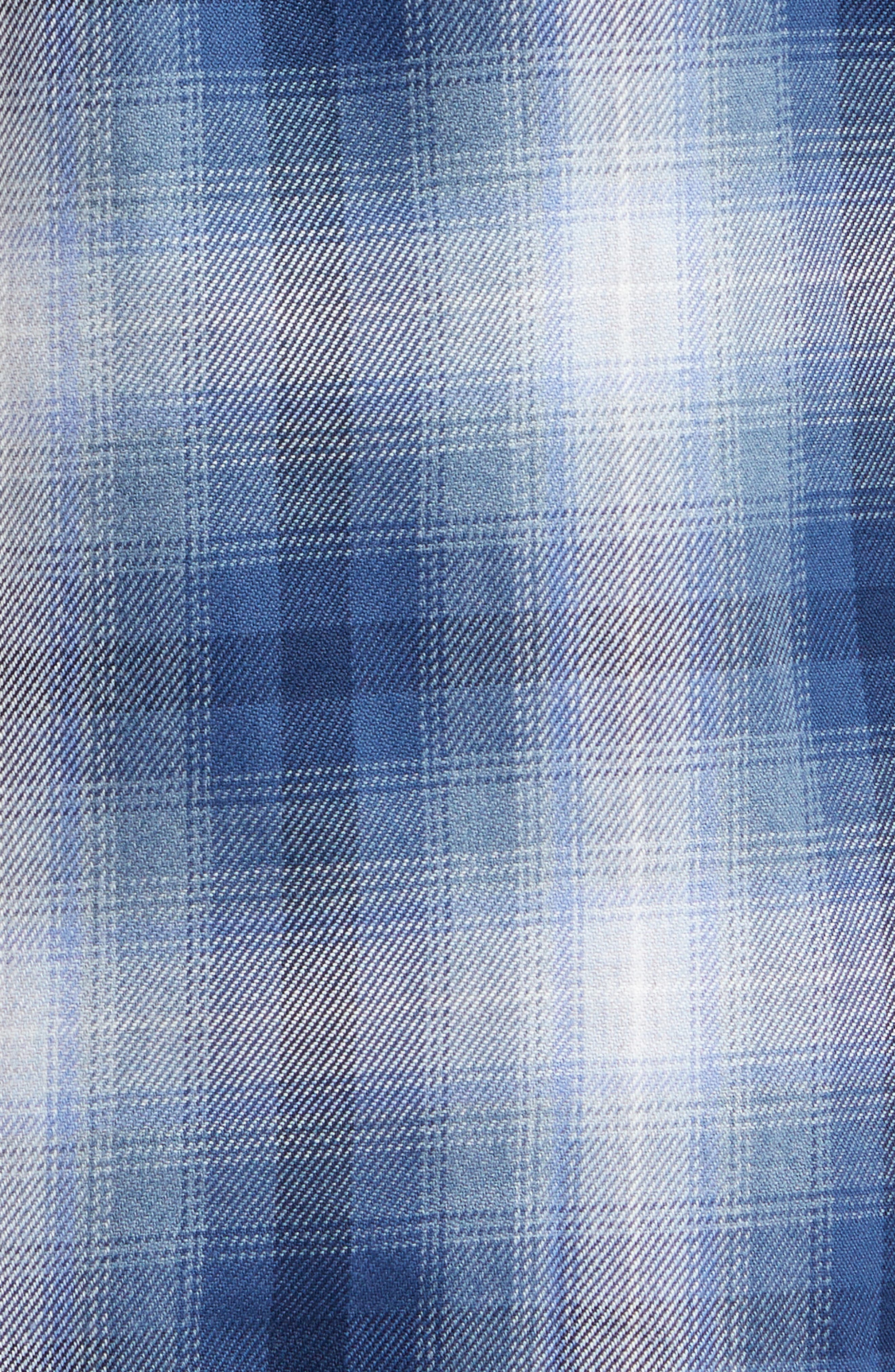 Ombré Plaid Military Fit Cotton Shirt - 6