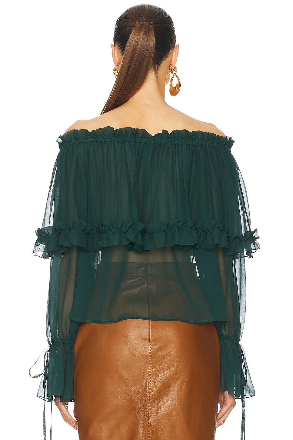 Sheer Off The Shoulder Blouse - 3