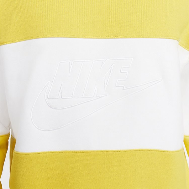 Nike Club French Terry Colour-Blocked Crew 'Vivid Sulphur' FB7849-709 - 5
