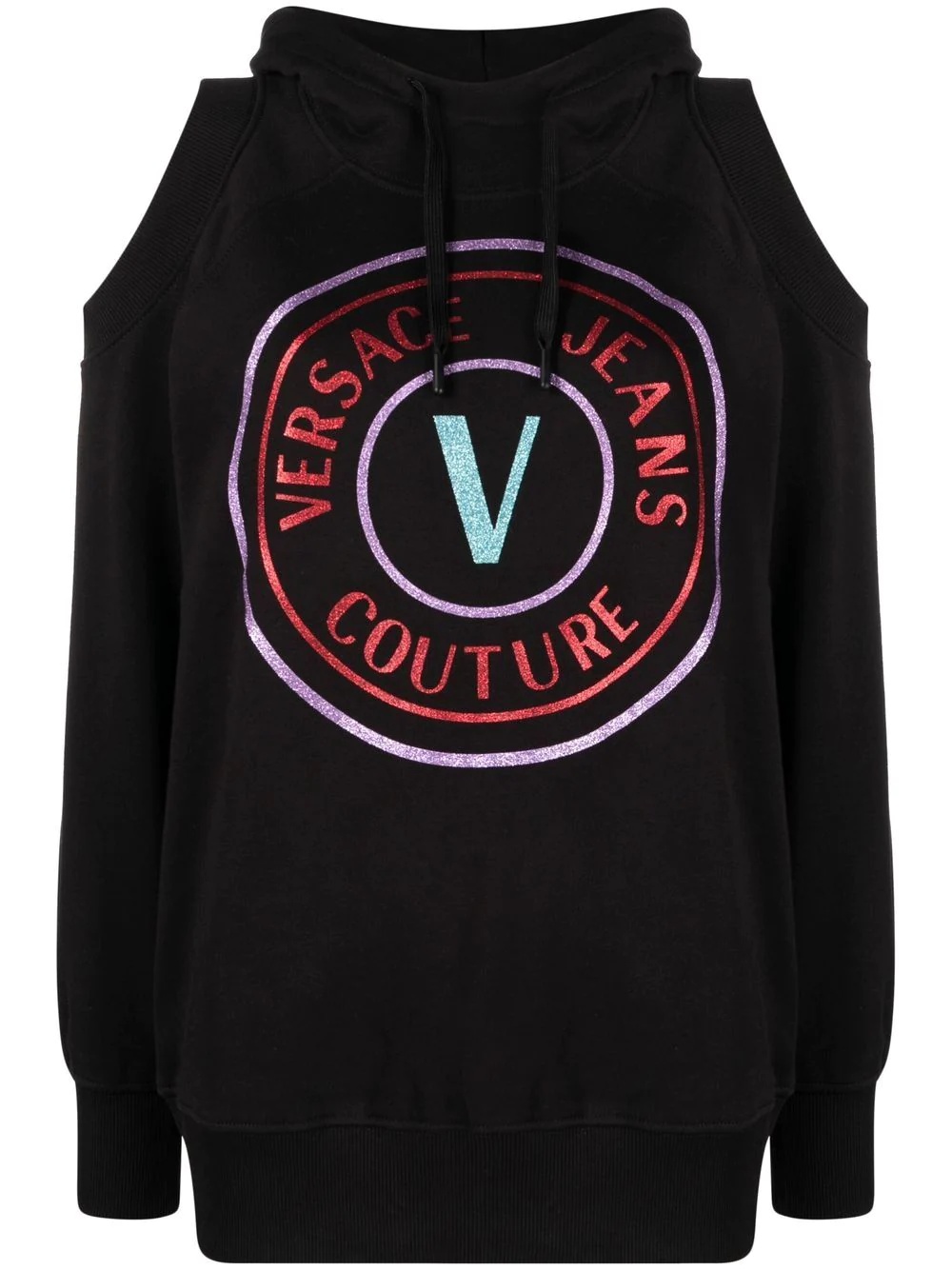 logo-print cotton hoodie - 1