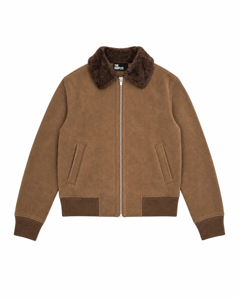 BROWN FAUX FUR JACKET - 1
