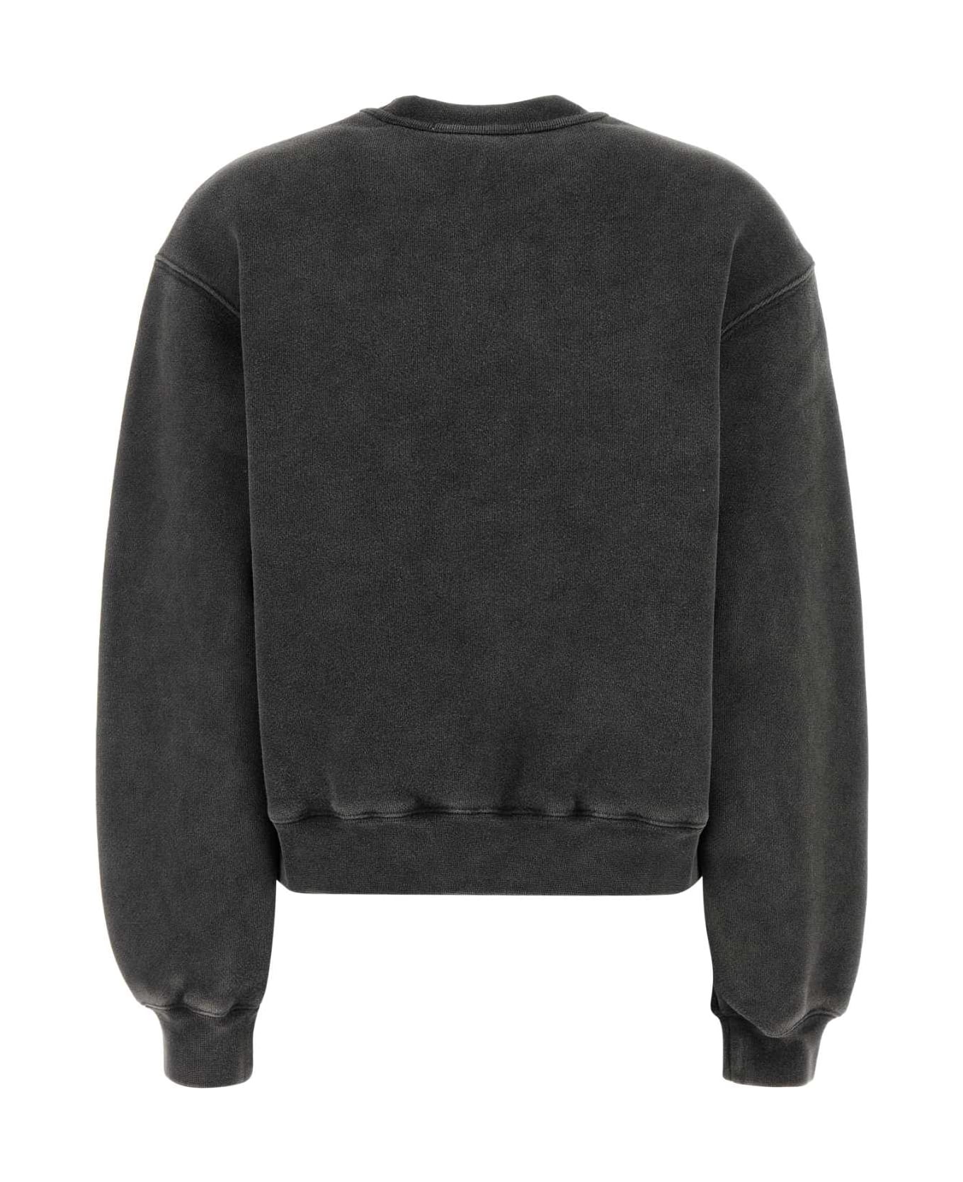 Charcoal Cotton Blend Oversize Sweatshirt - 2