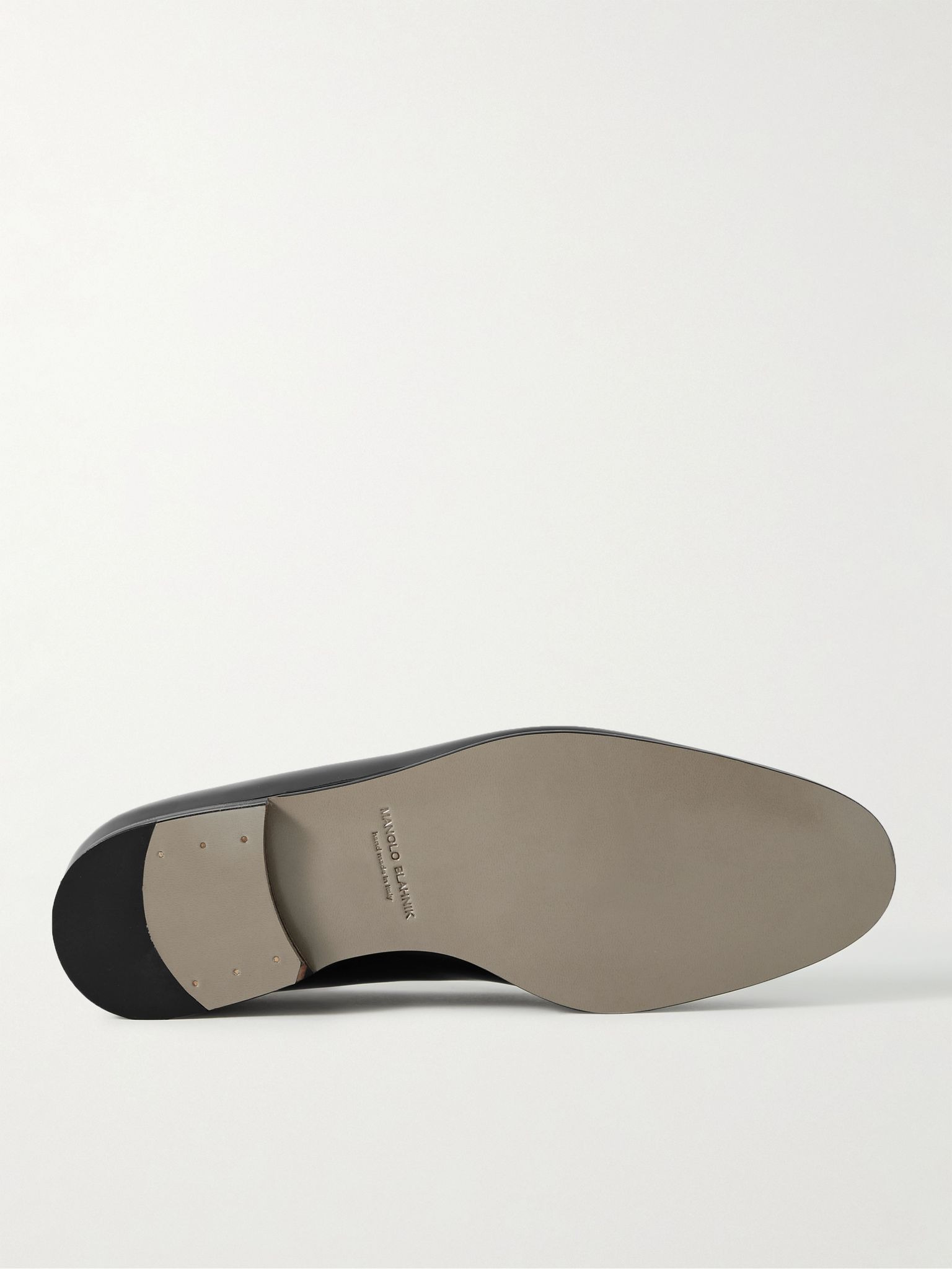 Mario Grosgrain-Trimmed Patent-Leather Loafers Black - 6