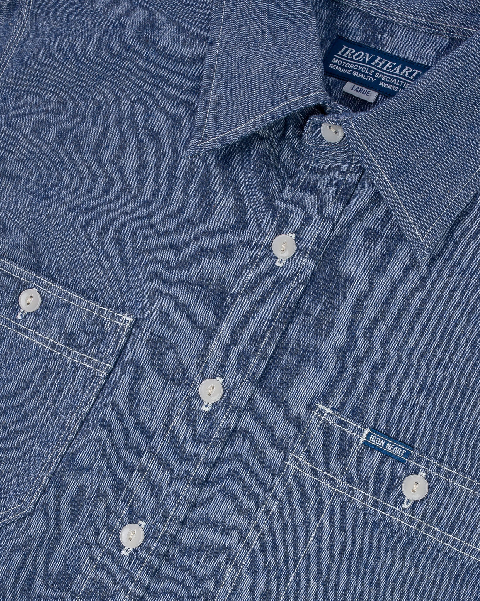 IHSH-21-BLU 10oz Selvedge Chambray Work Shirt - Blue - 6
