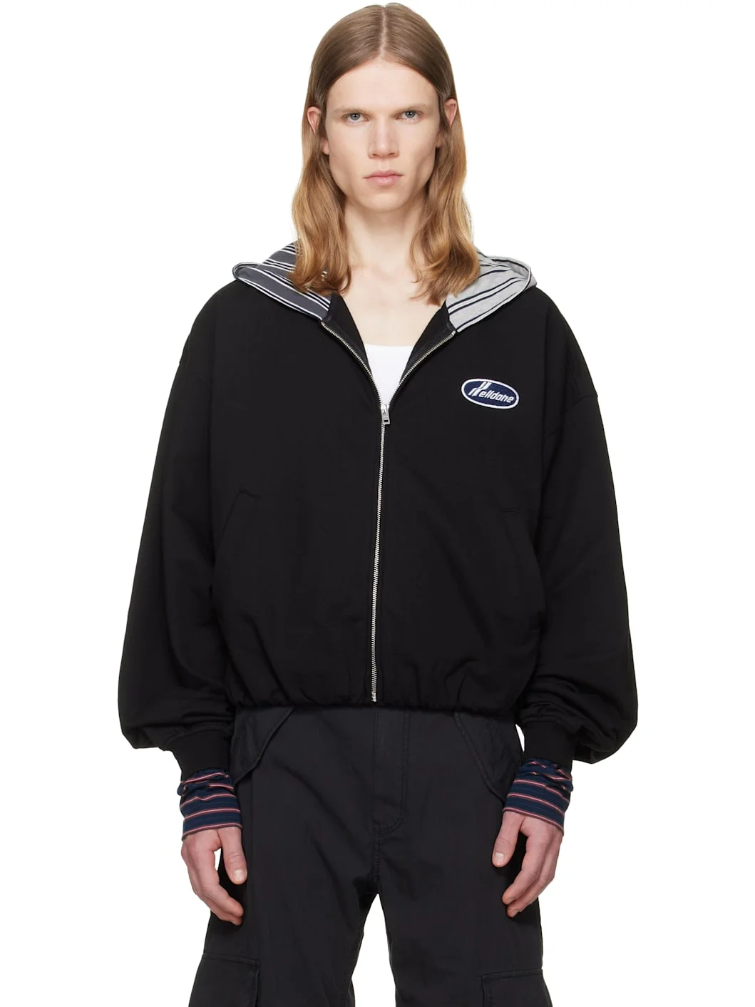 Black Bubble Zip-Up Hoodie - 1