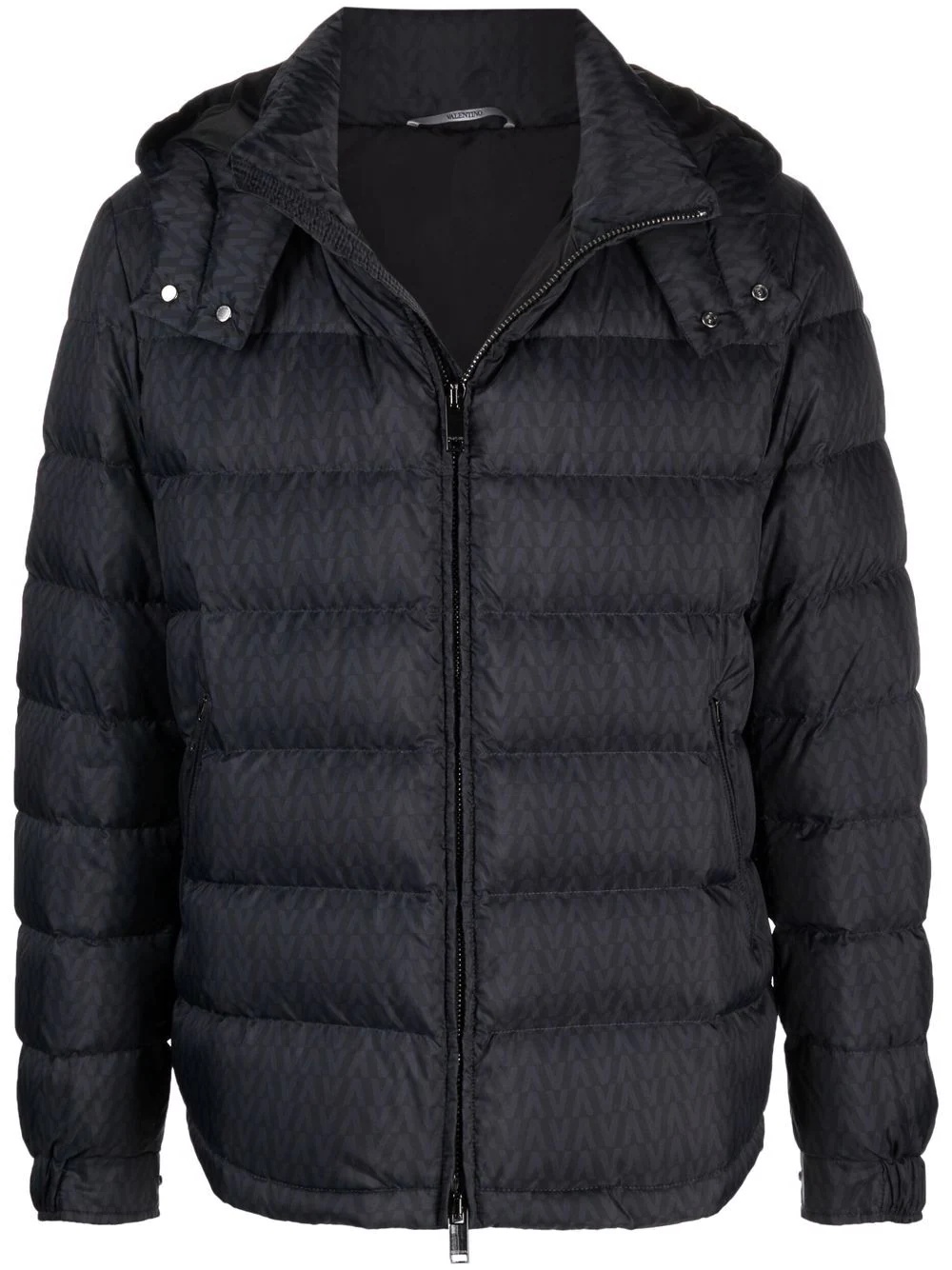 V-print puffer jacket - 1