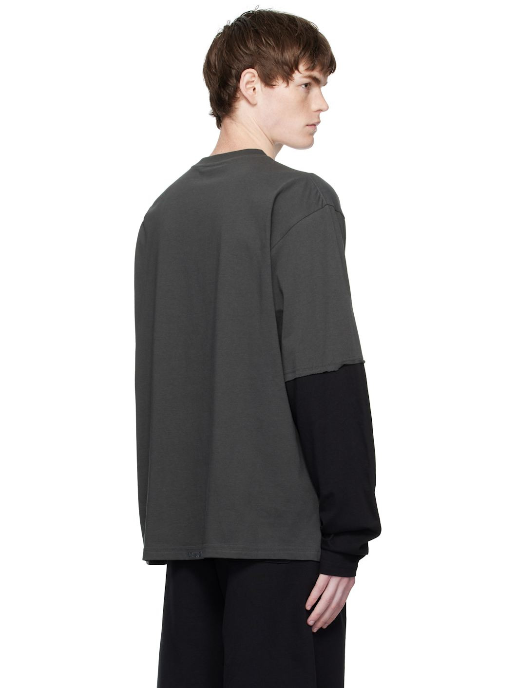 Gray Pearl Logo Long-Sleeved T-shirt - 3