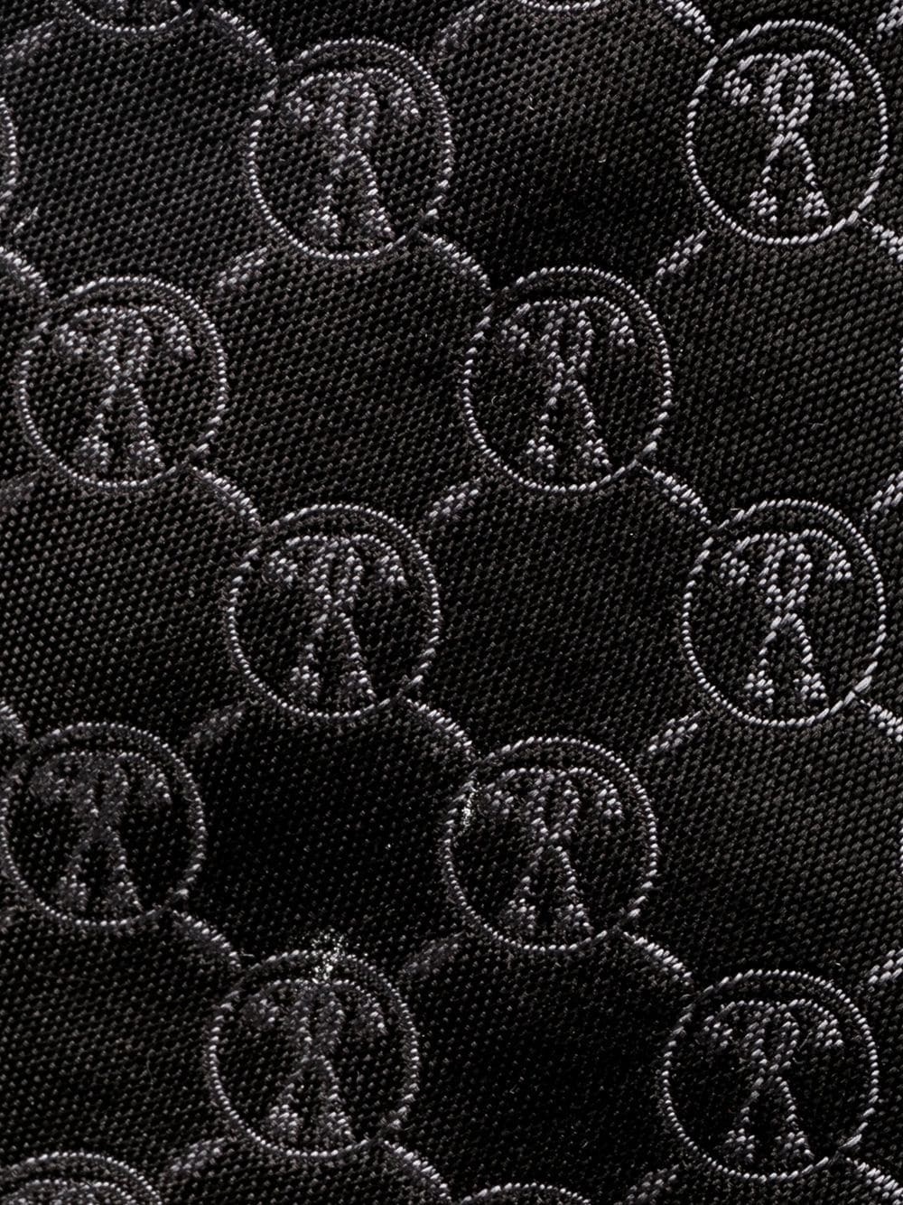 silk embroidered-logo tie - 2