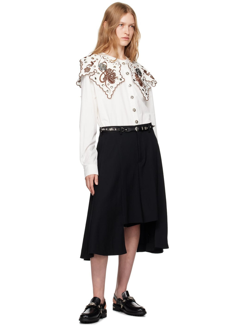 Black Metal Leather Narrow Belt 3