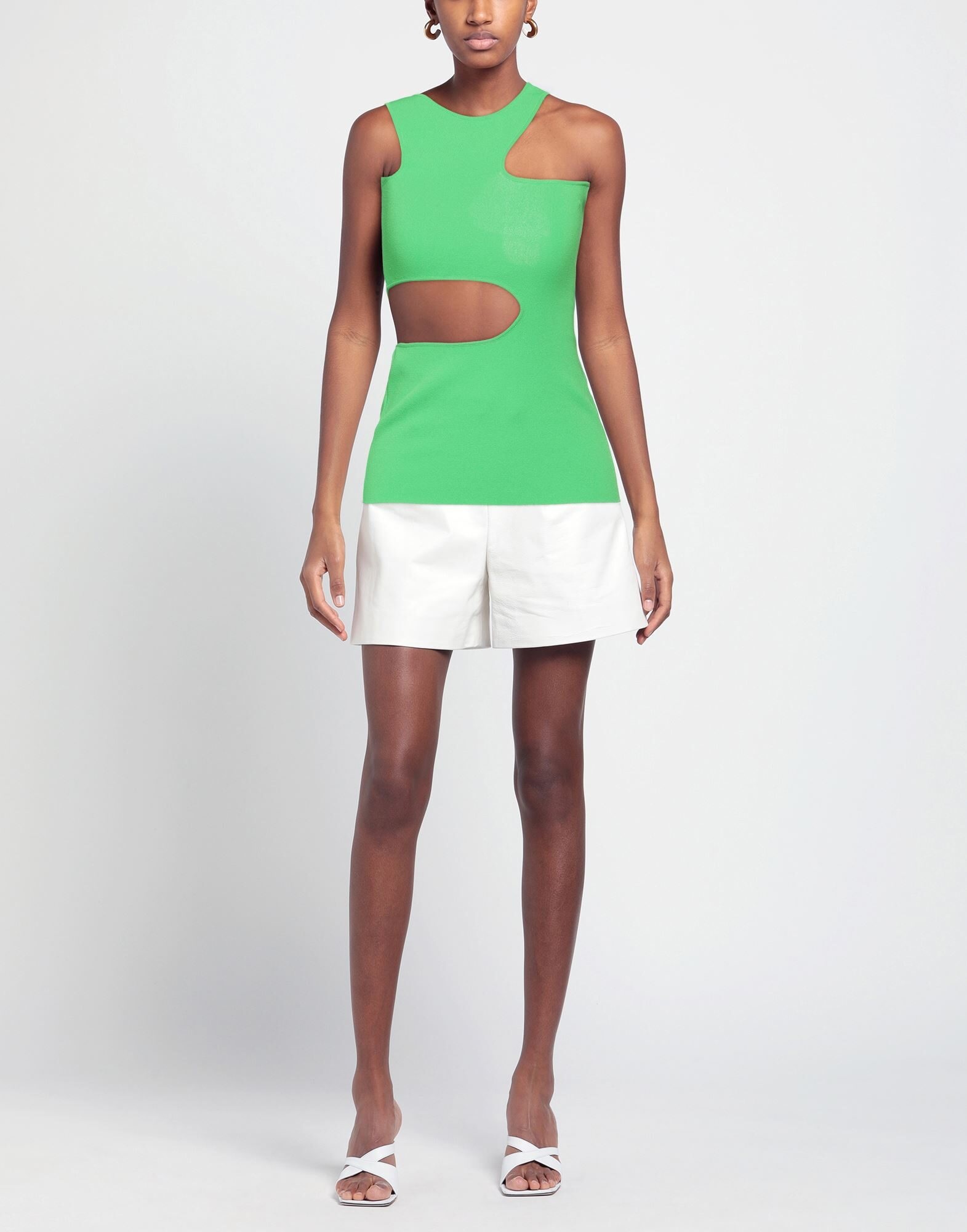Green Women's One-shoulder Top - 2