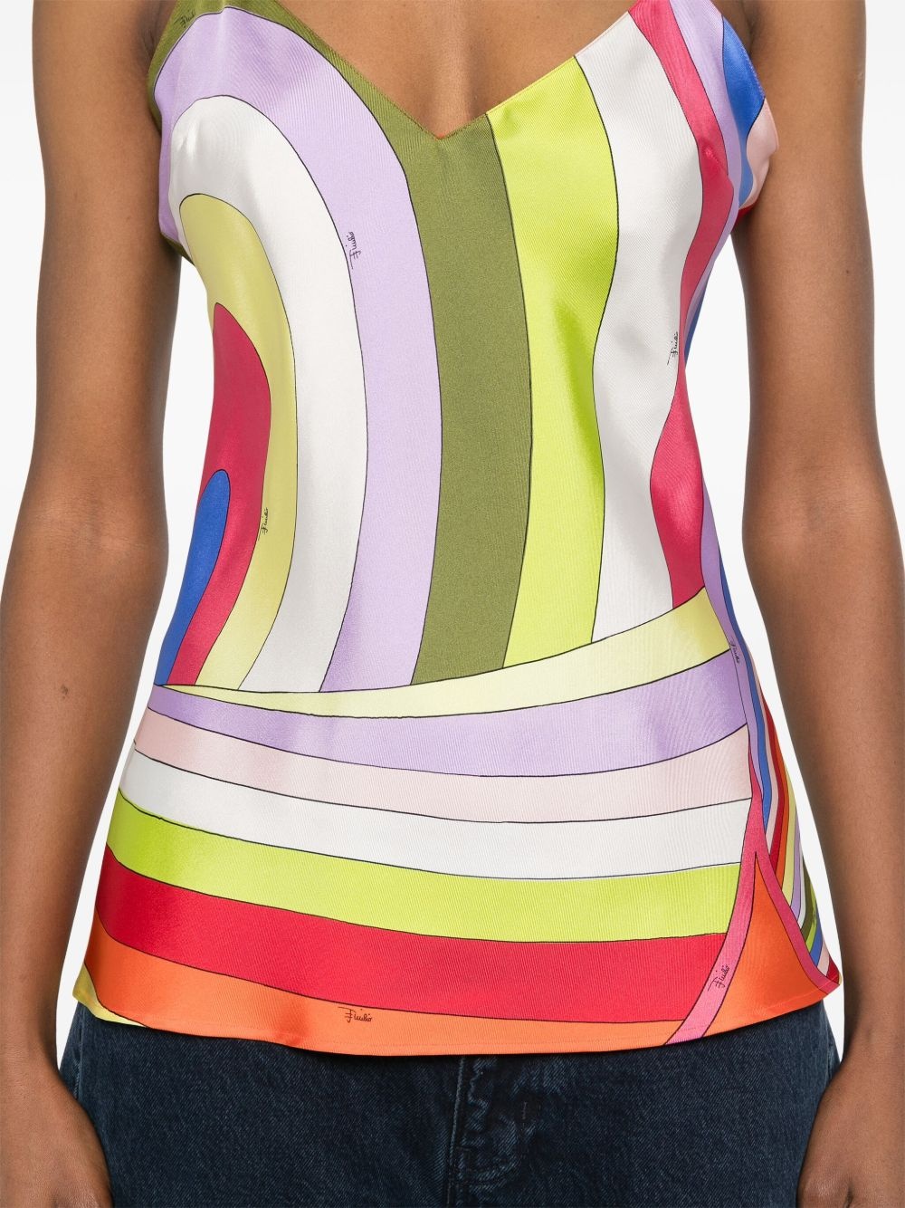 Iride-print silk top - 5