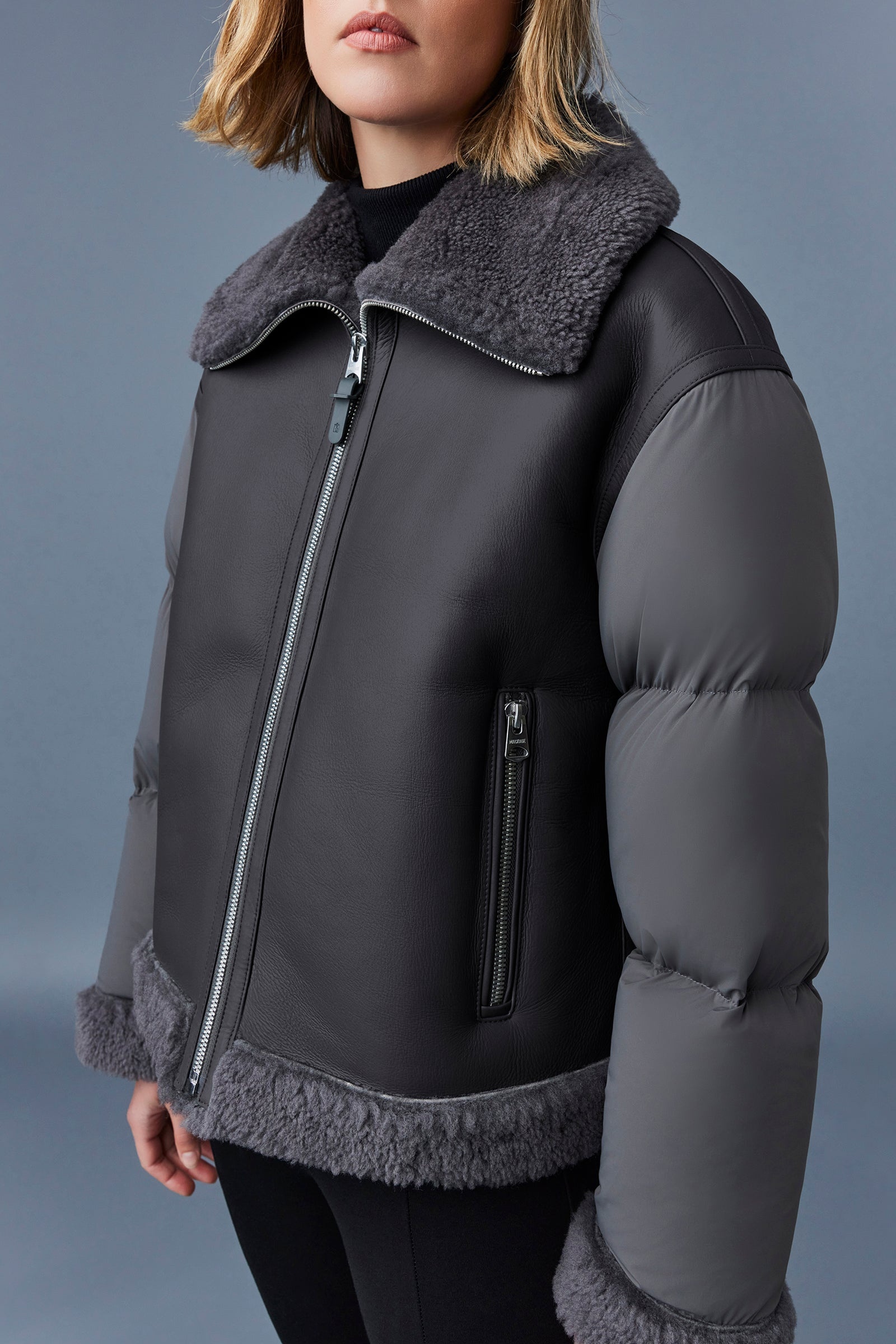 SENYA Agile-360 down jacket with shearling trim - 5
