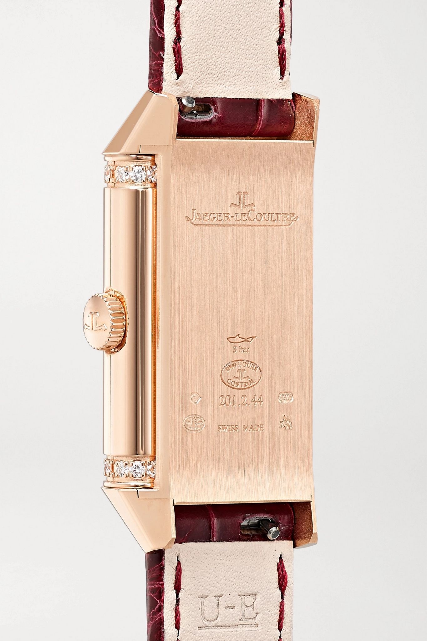 Reverso One Duetto 20mm rose gold, diamond and alligator watch - 4