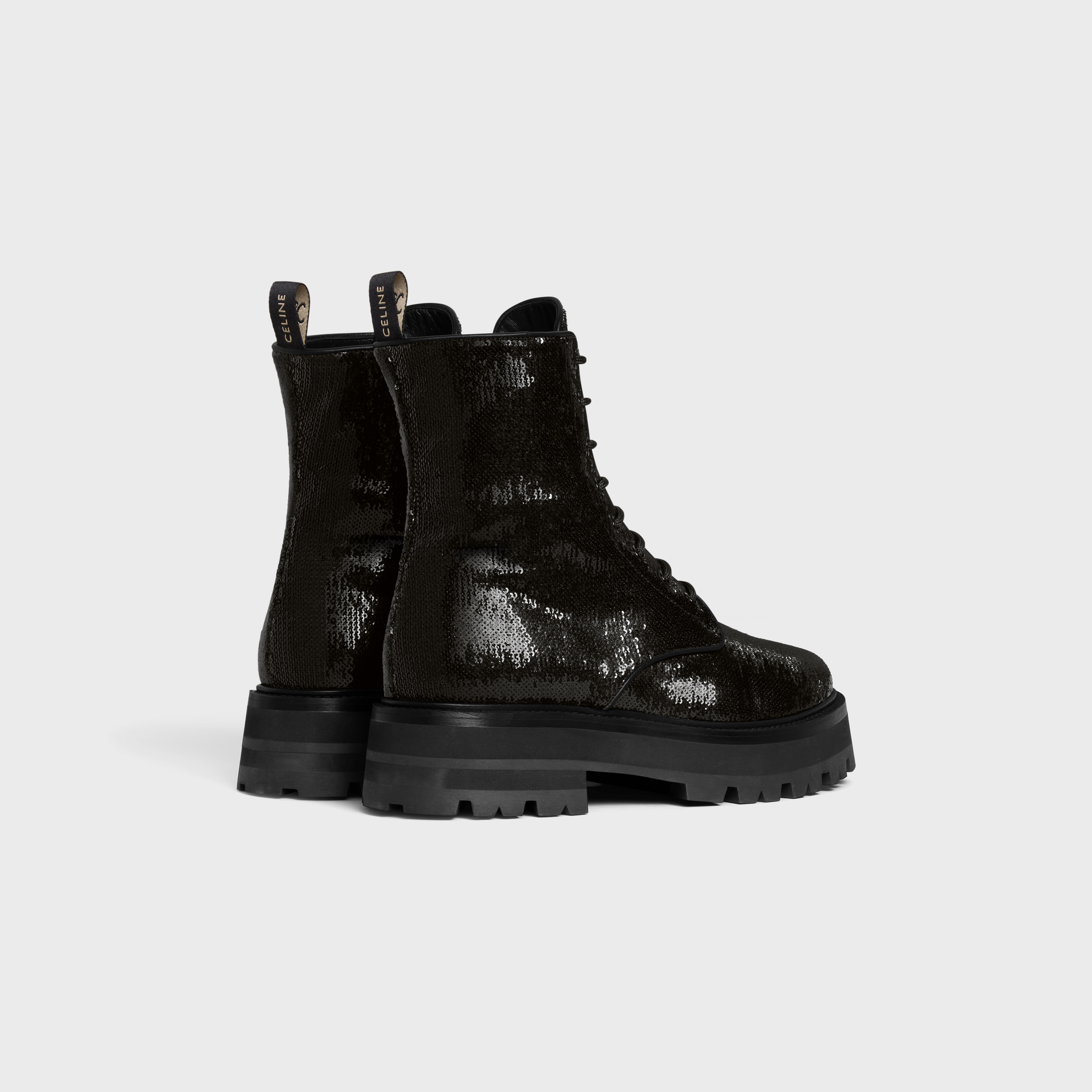 LACE-UP BOOT CELINE BULKY in SEQUINS - 3