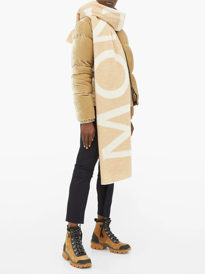 Moncler Logo-jacquard wool-blend scarf outlook