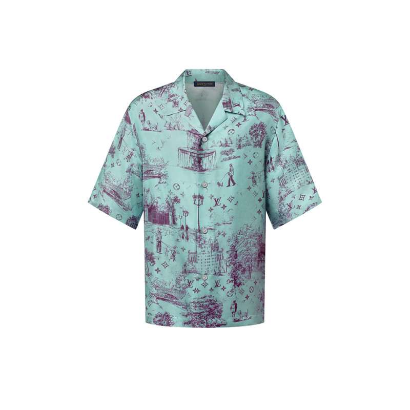 Printed Short-Sleeved Silk Shirt 1
