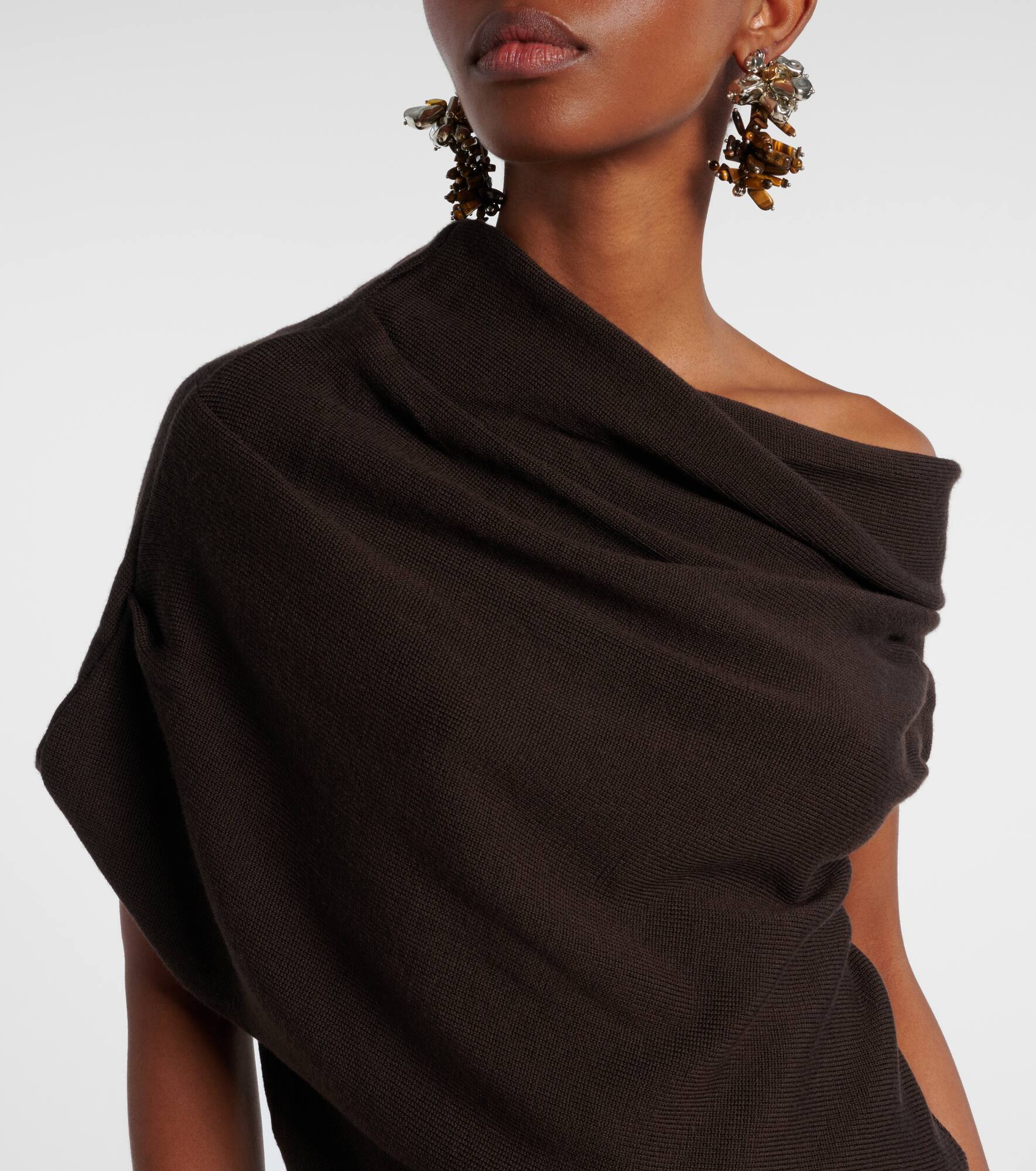 Mabel one-shoulder wool maxi dress - 5