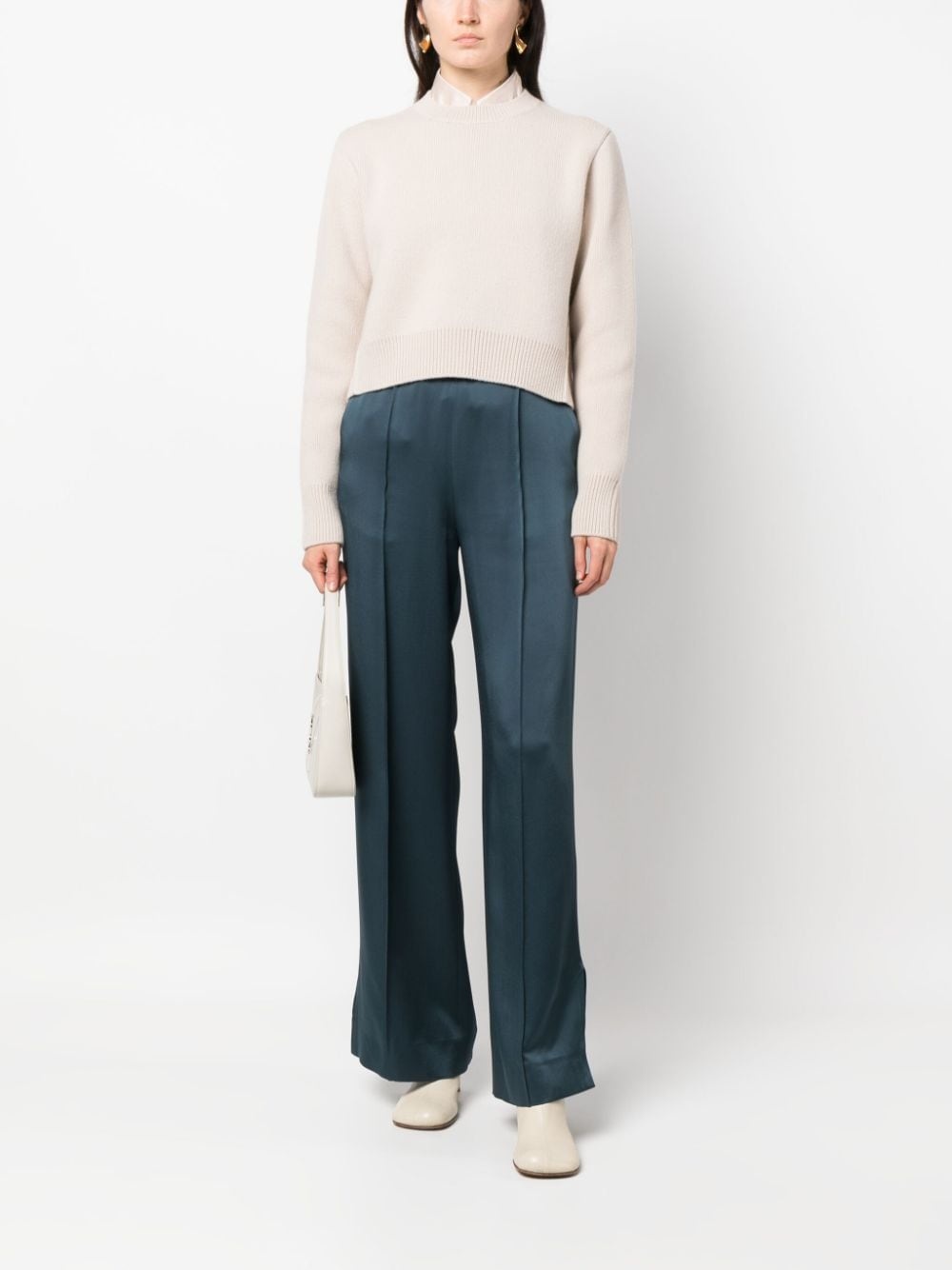 crew-neck cropped jumper - 2