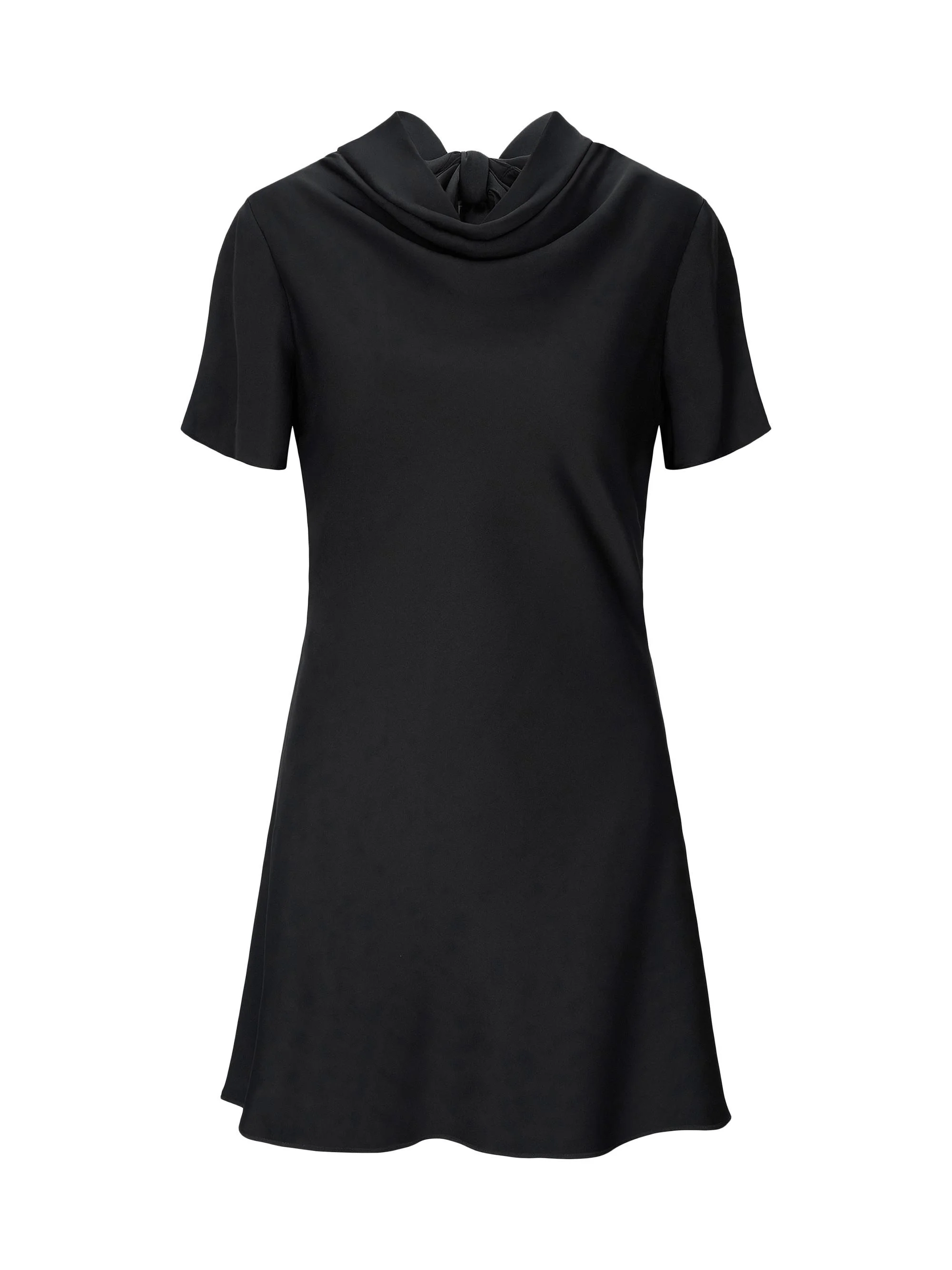 Women's Iris Stretch Silk Minidress - Black - 1