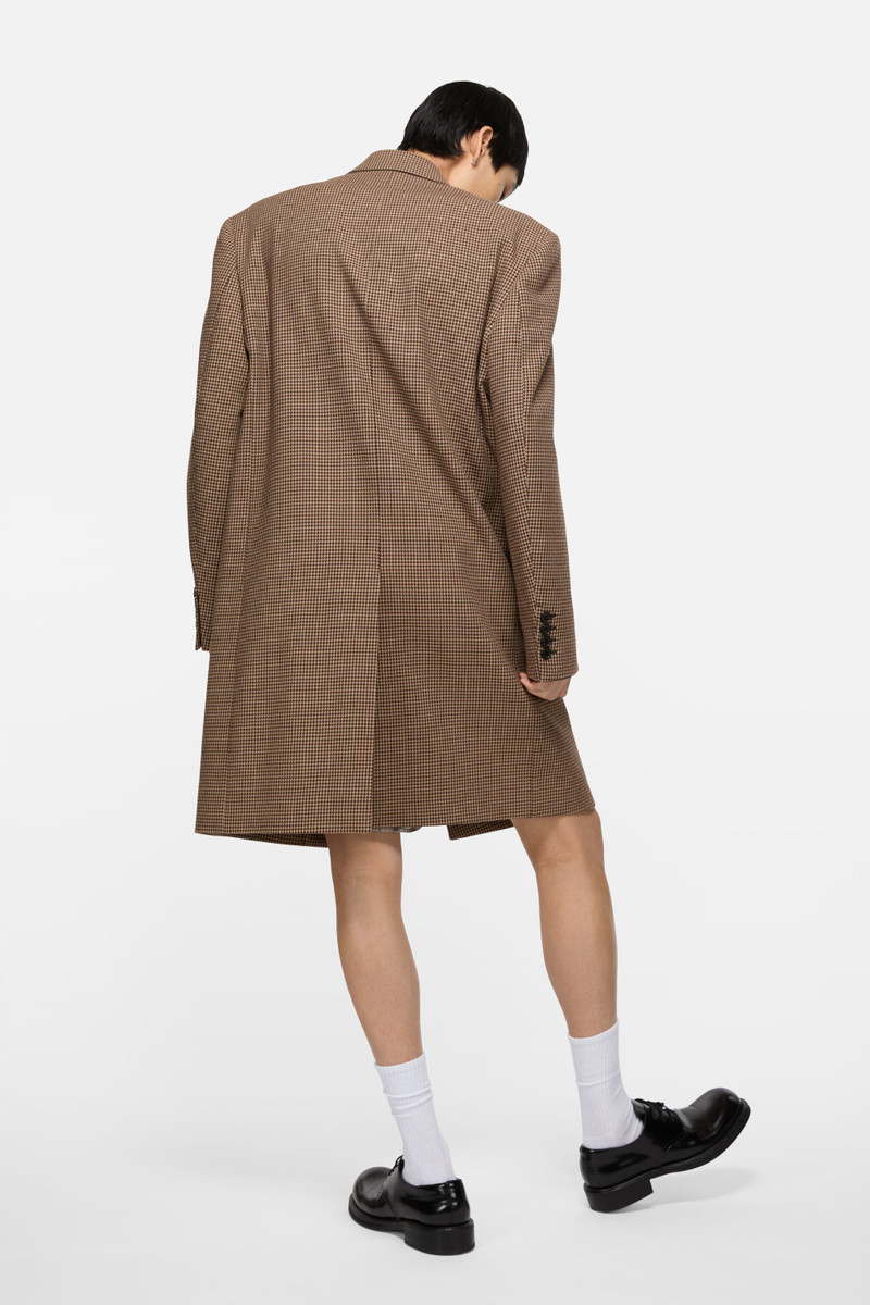 Single-Breasted Wool Coat - Multi brown 3