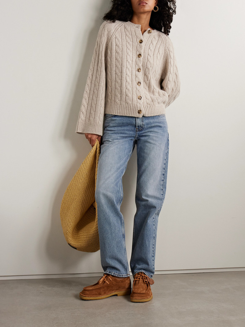 DÔEN Virginie Cable-knit Cashmere Cardigan outlook