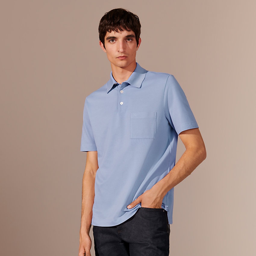 H embroidered buttoned polo shirt - 2