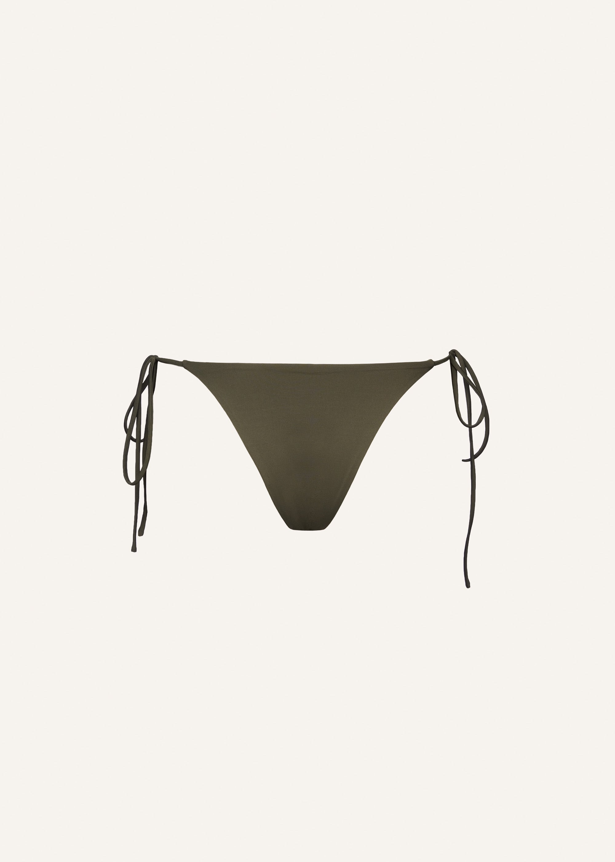 String tie swim bottom in khaki - 2