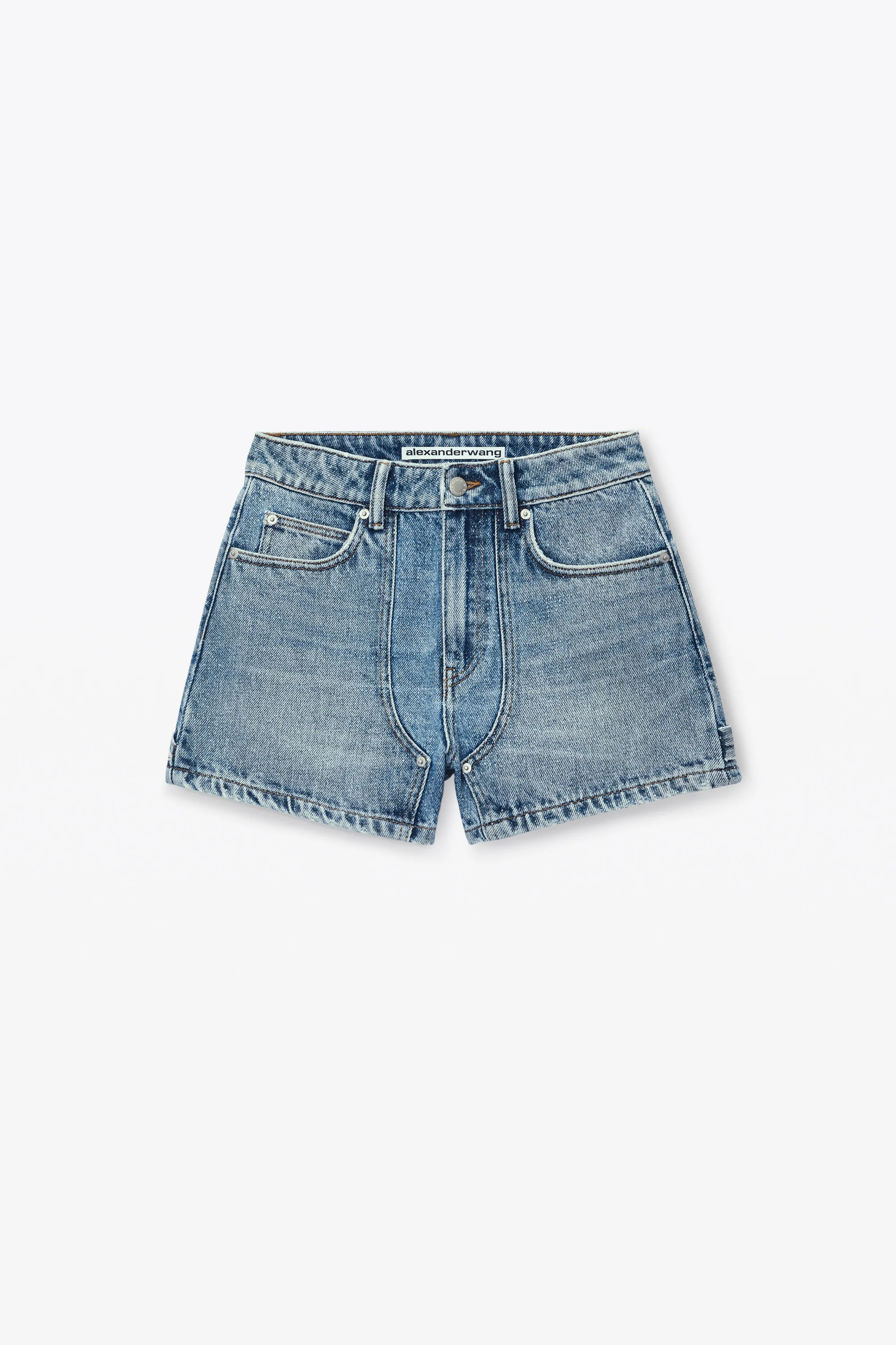 High-Waist Workwear Shorts in Clear Bead Hotfix - 1