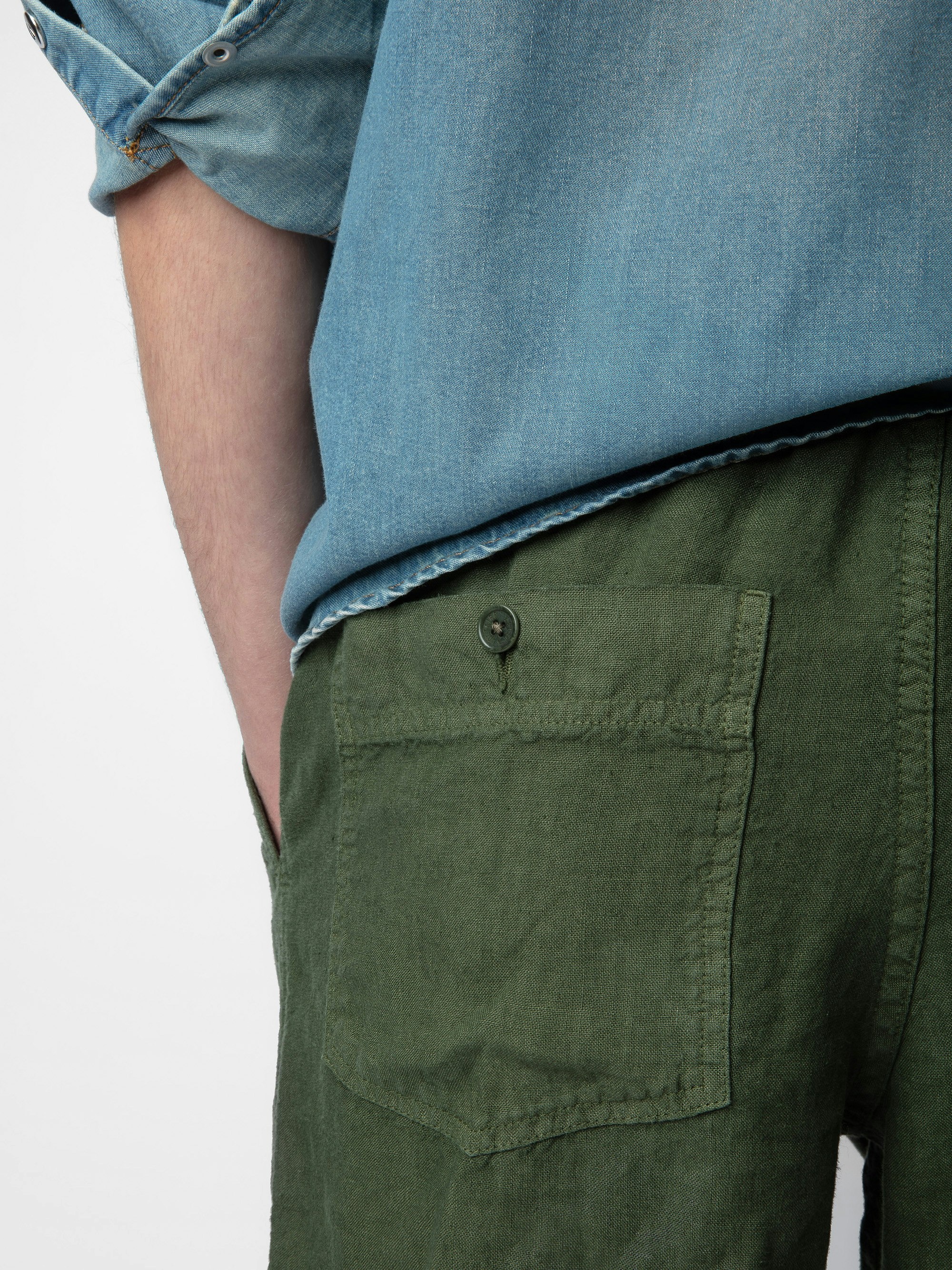 Pixel Linen Bermuda Shorts - 4