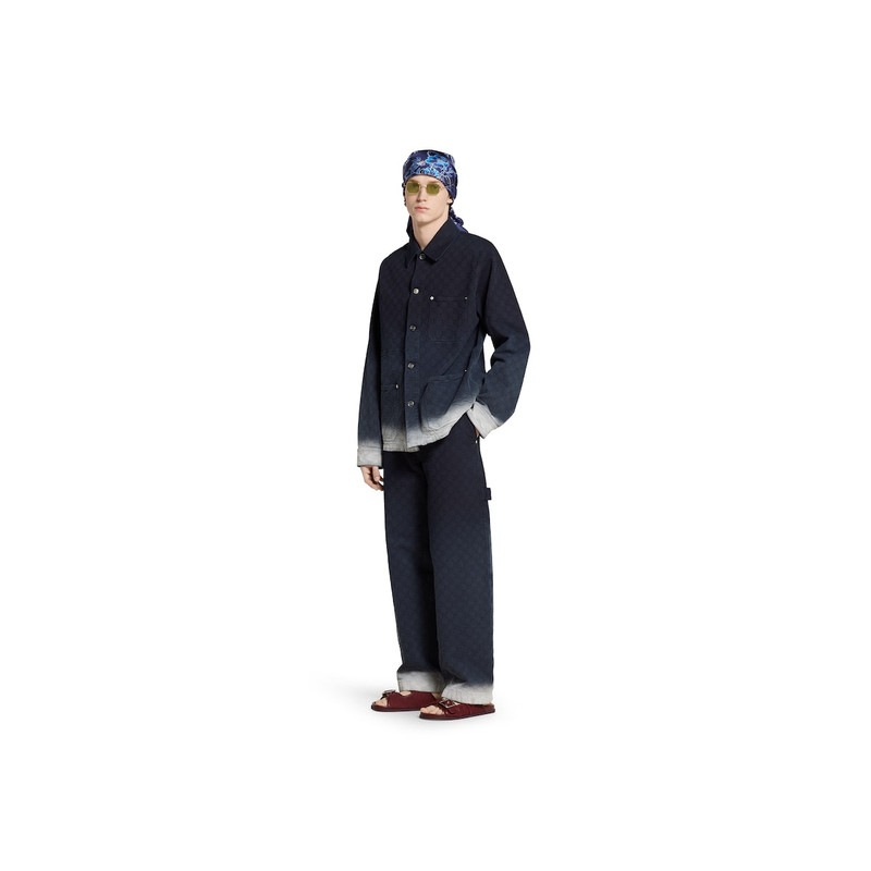 GUCCI Bleached GG cotton denim jacquard pant outlook