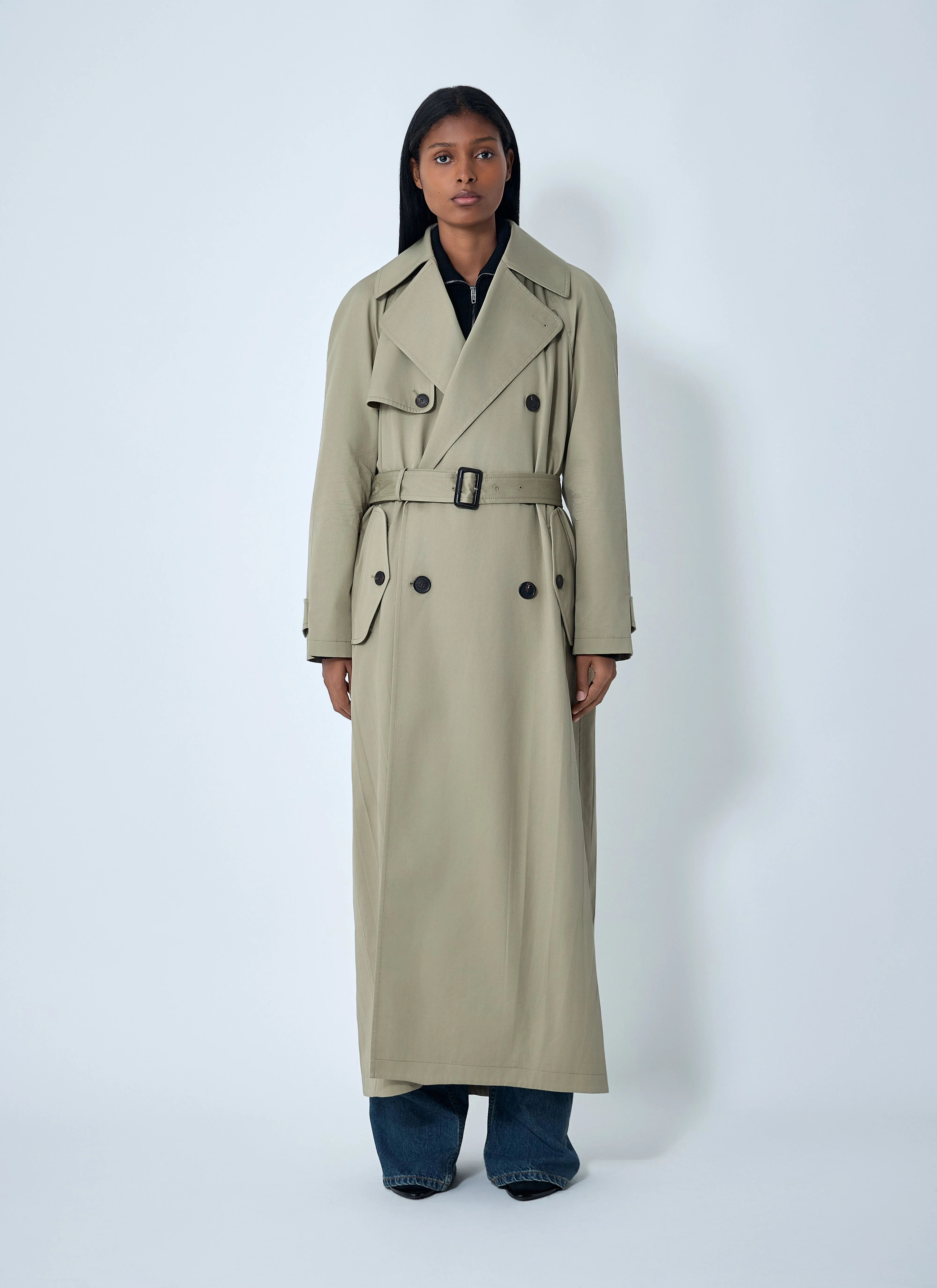 Balenciaga Women Cocoon Maxi Trench Coat - 1