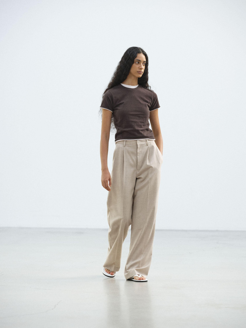 SUMMER TWIST CASHMERE PORA TWO-TUCK SLACKS 4