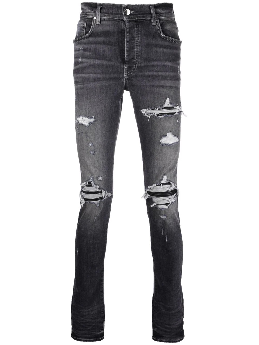 distressed denim skinny jeans - 1