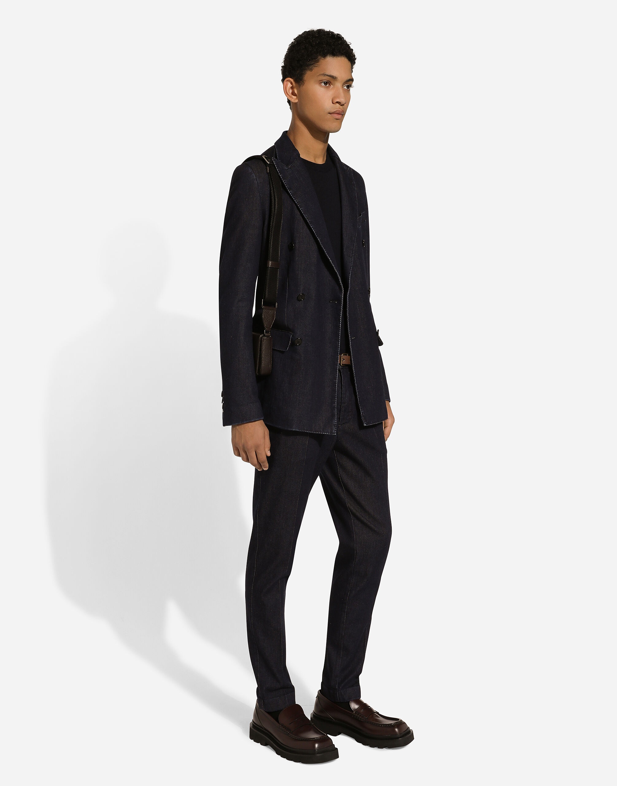 Double-breasted Taormina-fit denim jacket - 5
