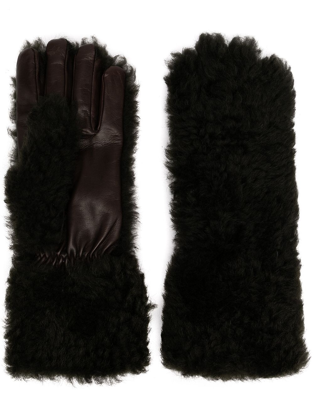 textured panelled gloves - 1