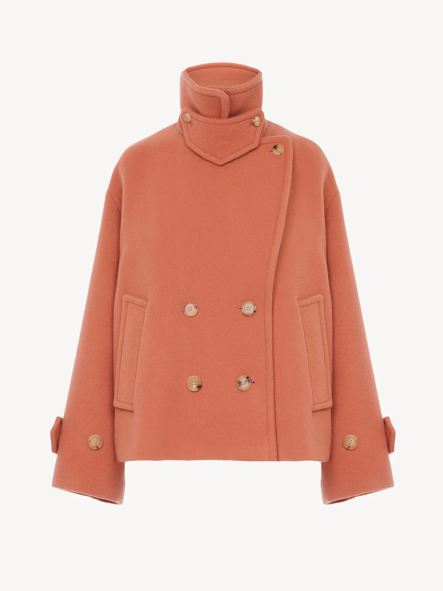OVERSIZED SHORT COAT IN WOOL - 1