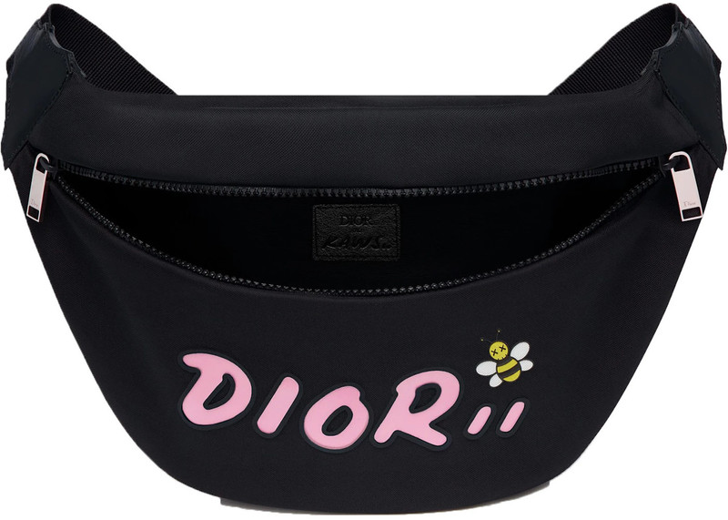 Dior Dior x Kaws Belt Bag Pink Logo Nylon Black outlook