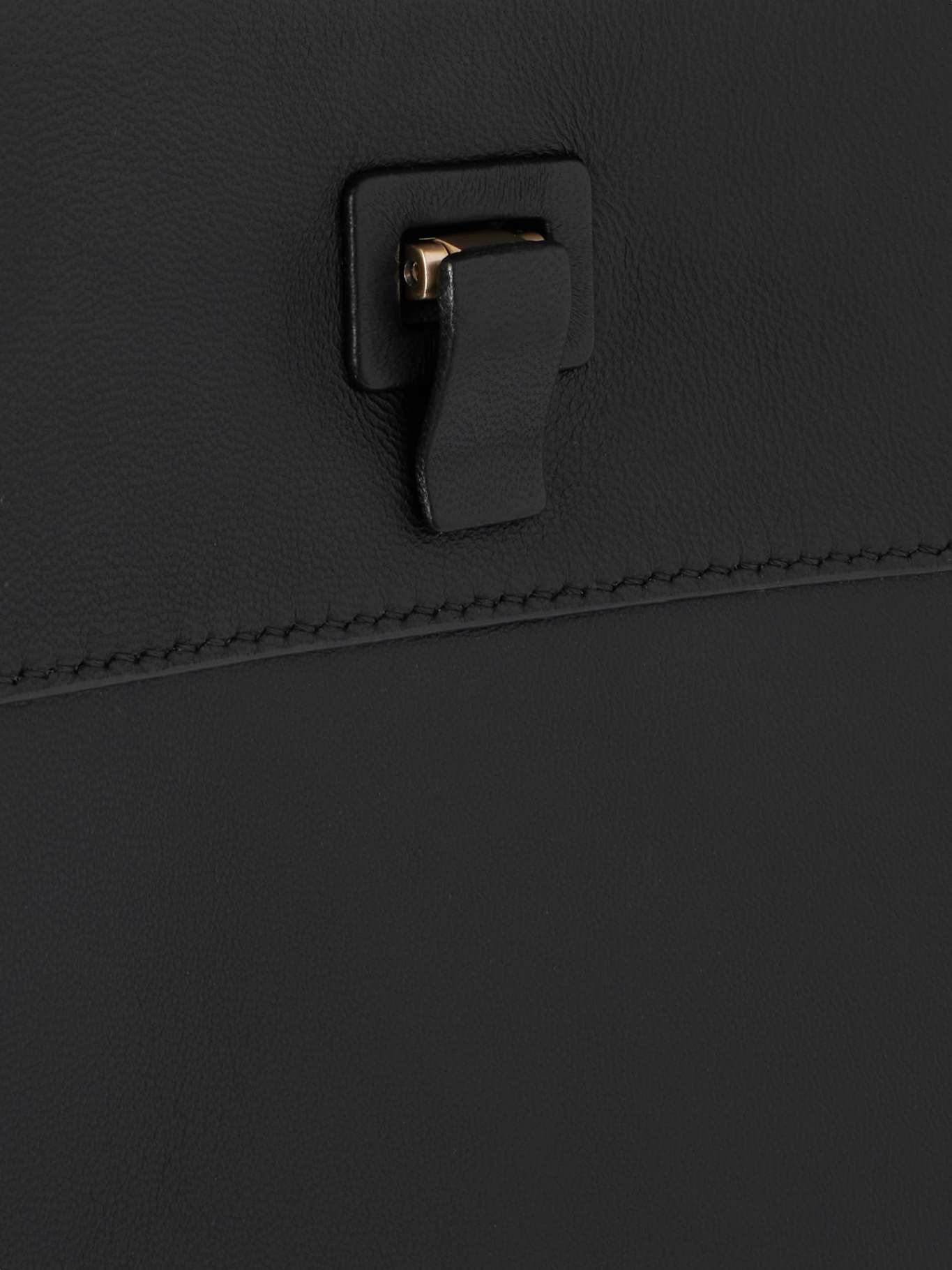 Split leather tote bag Black - 4