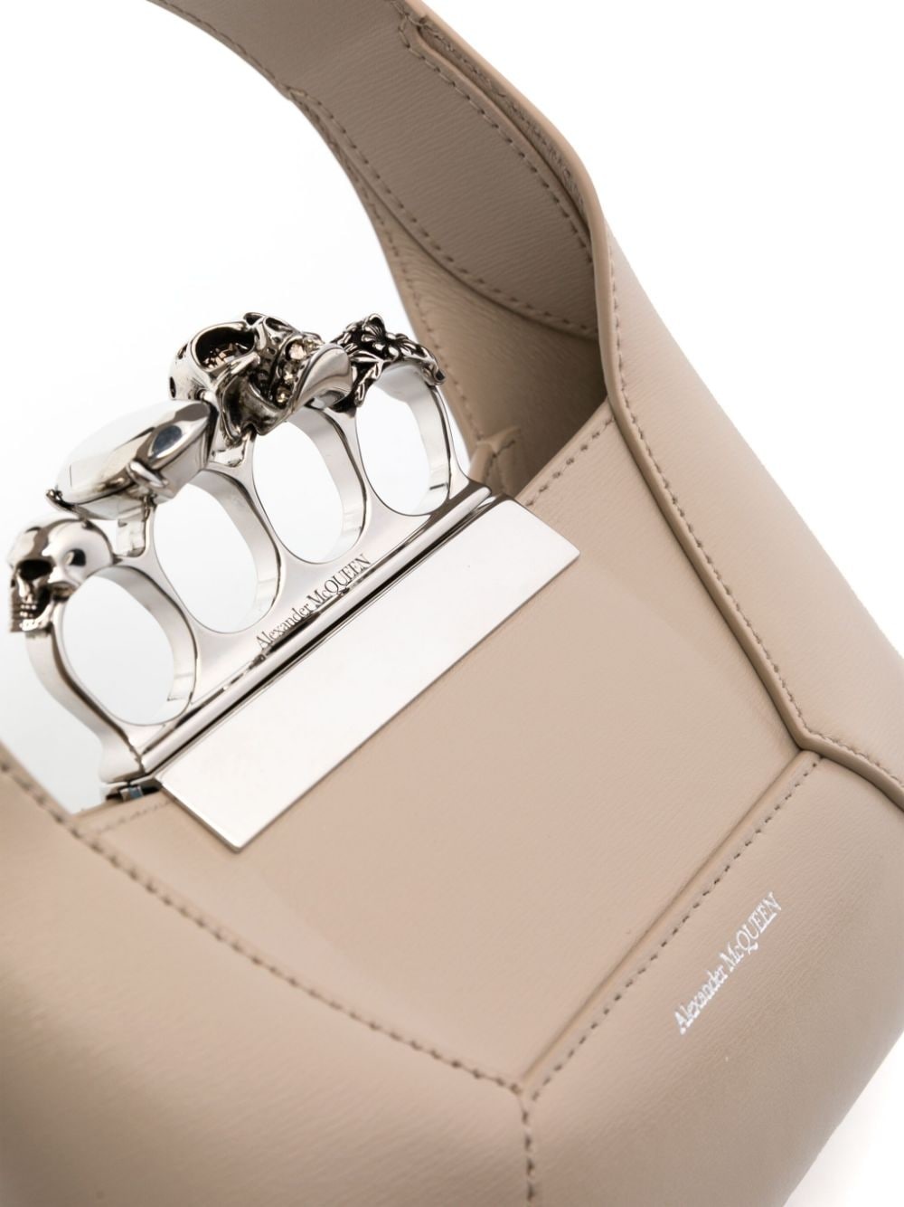 mini Jewelled Hobo leather bag - 4
