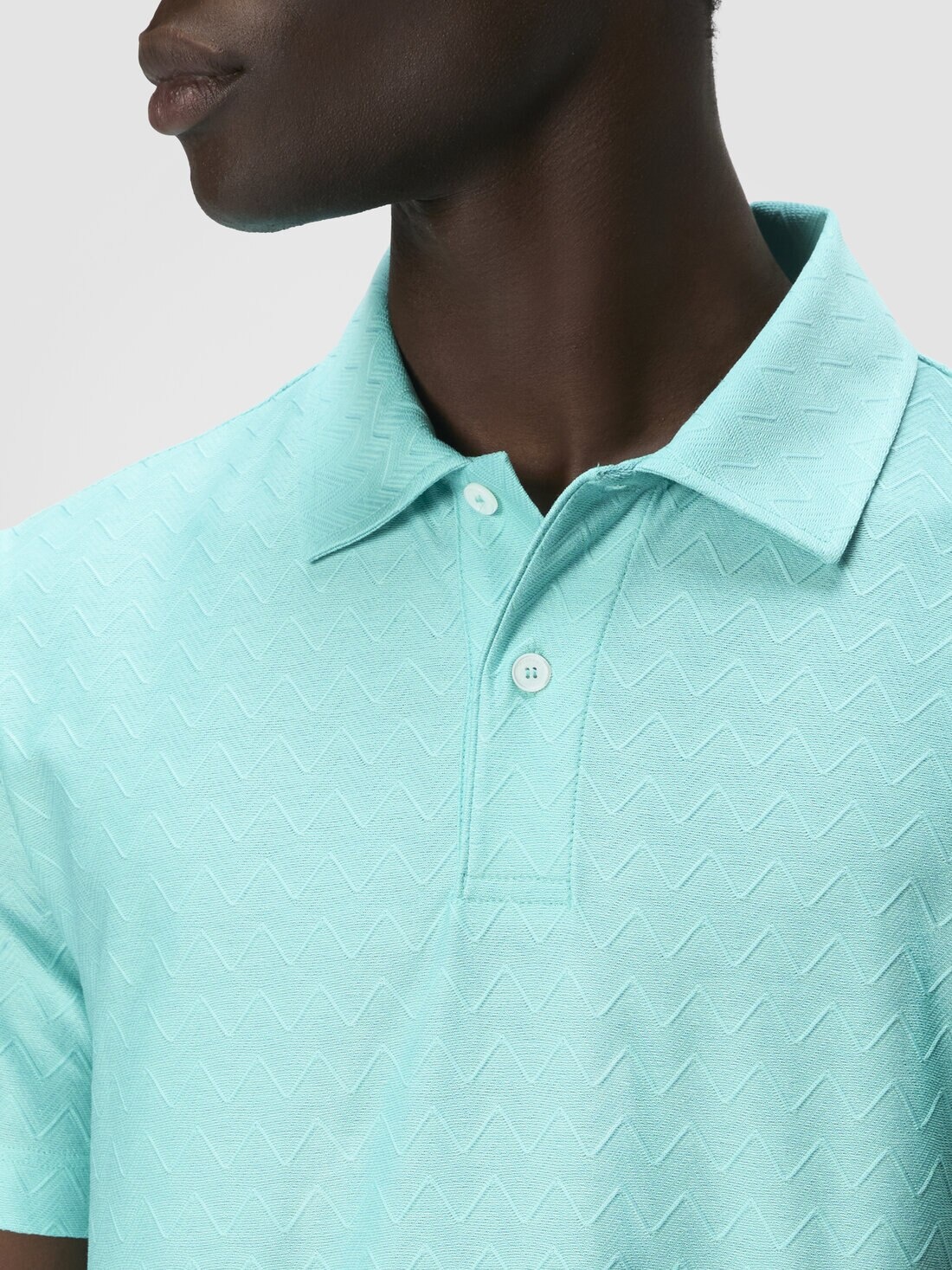 Tonal zigzag cotton jersey polo shirt - 5