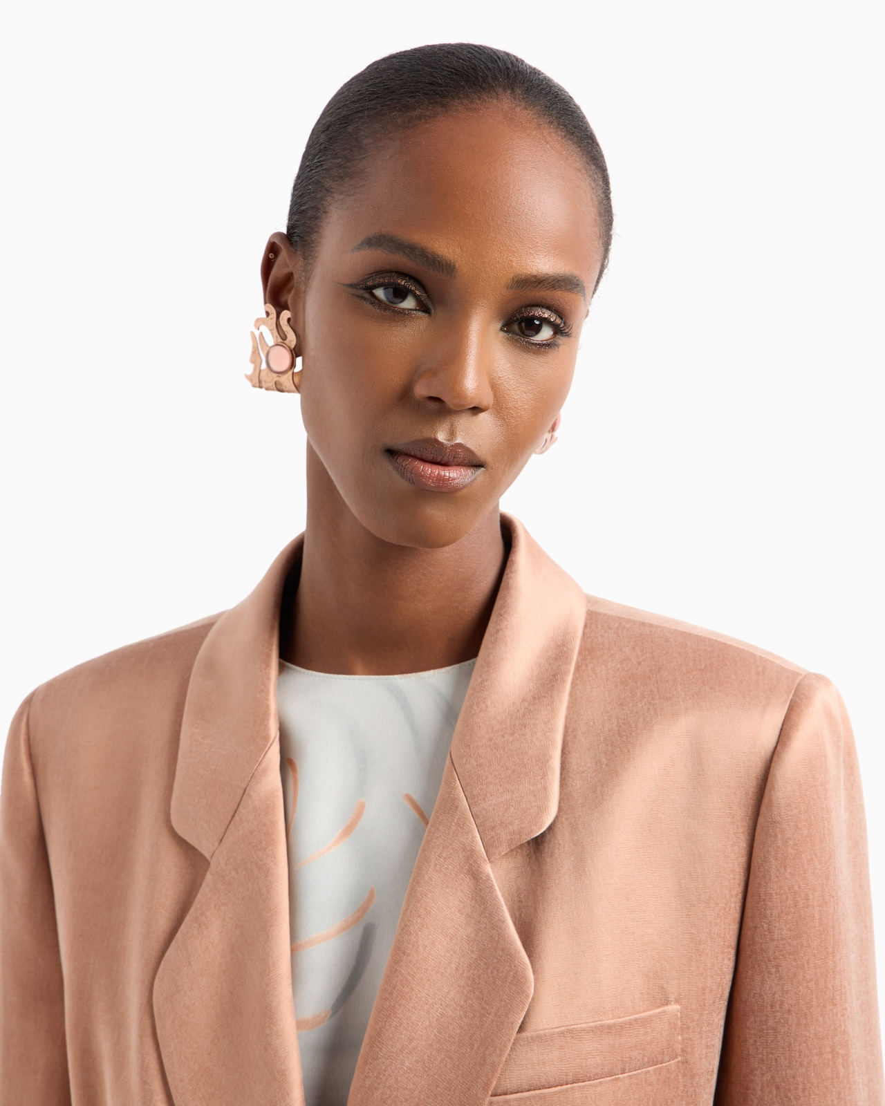 DOUBLE-BREASTED JACKET IN VISCOSE AND CUPRO - 5