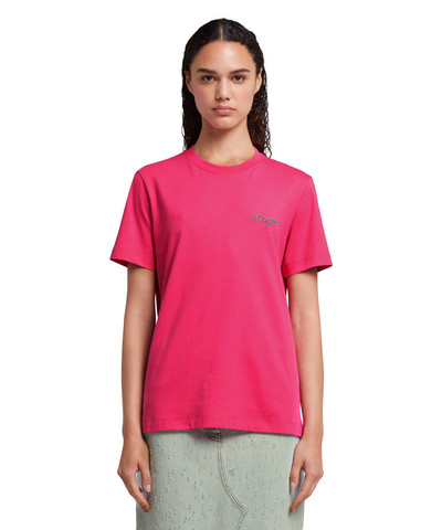 MSGM T-Shirt with multicolor embroidered glitter logo outlook
